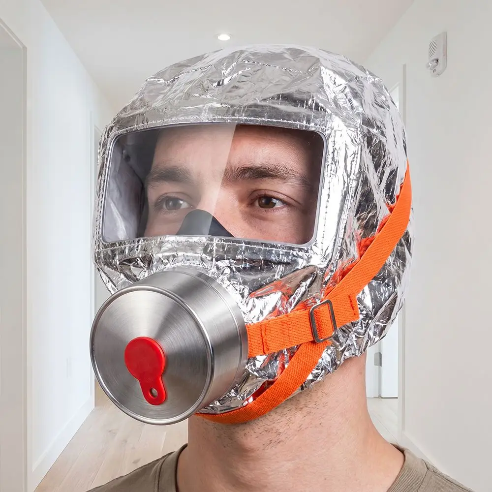 

Multi-Layered Filter Fire Escape Mask Easy-Fit Hood Self-Rescue Breathing Apparatus Smoke Filter Respirator Smoke Filter