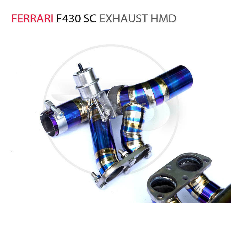 Titanium Alloy Exhaust Downpipe Modified for Ferrari F430 SC Auto Replacement Modification Electronic Valve