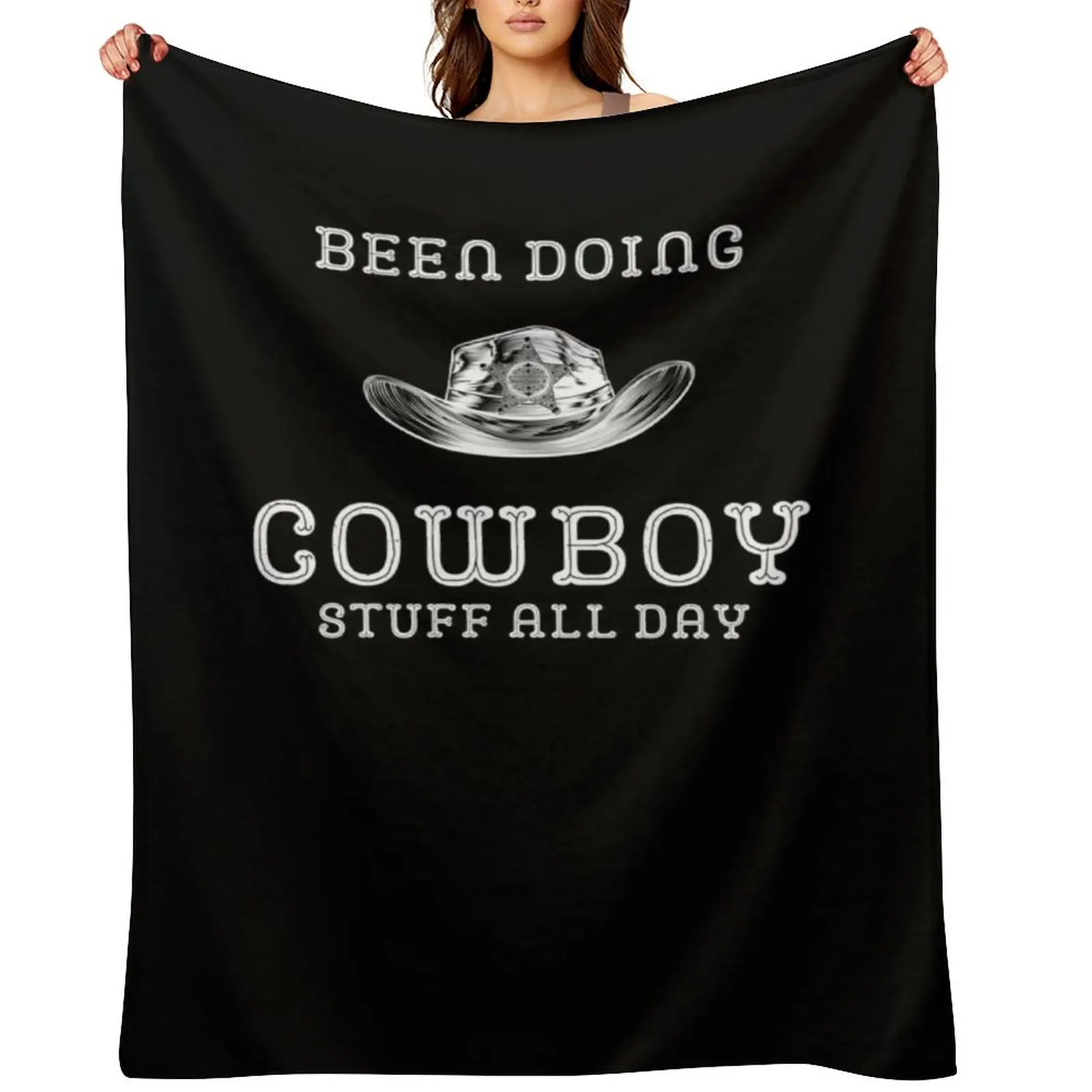 يتم القيام بأشياء رعاة البقر طوال اليوم، بطانية رمي للأطفال من الفلانيل لمصممي التخييم #1