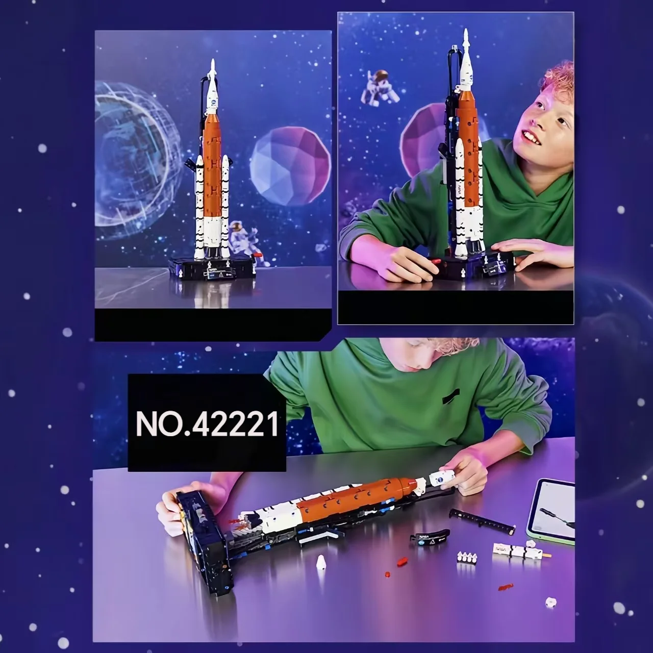 2026 Hot Toys 632pcs Creative STEM NASA Artemis Space Launch System Rocket Building Block Puzzle Model Birthday Ornament Gift view 6
