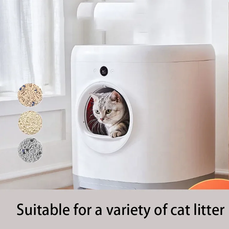 

Safe And Stable Cat Cleaning Product Intelligent Automatic Cat Toilet Smart Cat Litter Box With OLED Display Screen