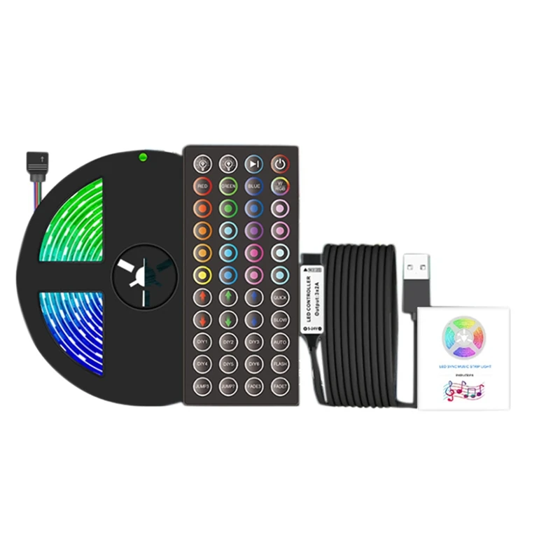 

Big Deal LED Light With Color Changing Music Sync RGB Lights 44 Infrared Remote Control LED Lights For Home Party 5 M