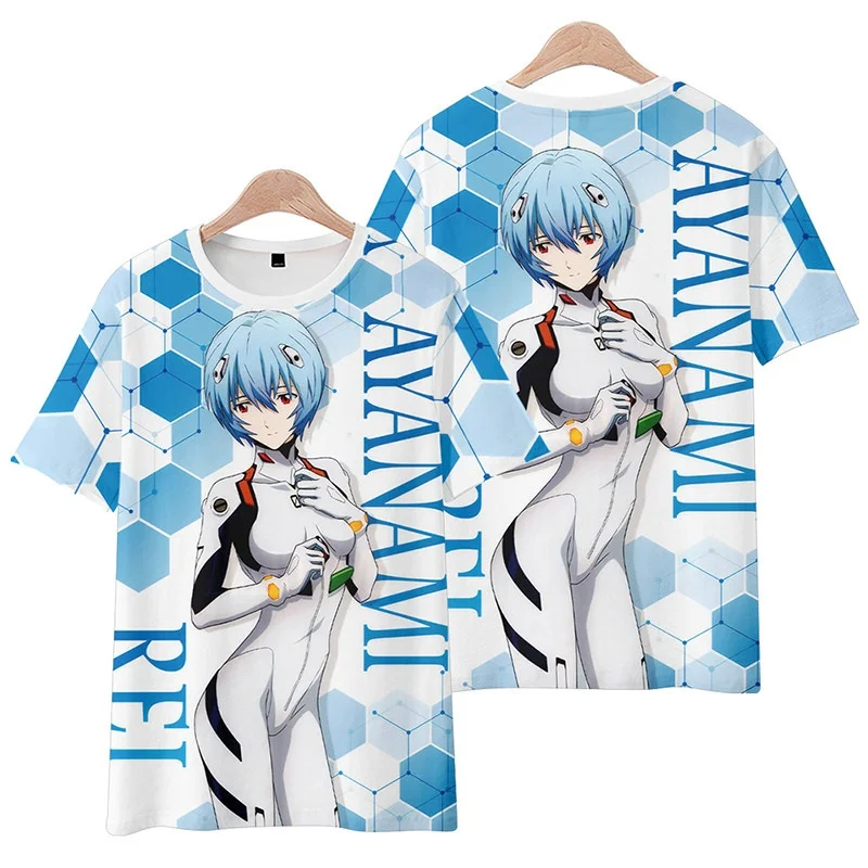 

Bandai 2026 Summer Ayanami Trendy Peripheral Pain Clothes 3D Printed Quick Drying Breathable Short Sleeve Parent Child T-shirt