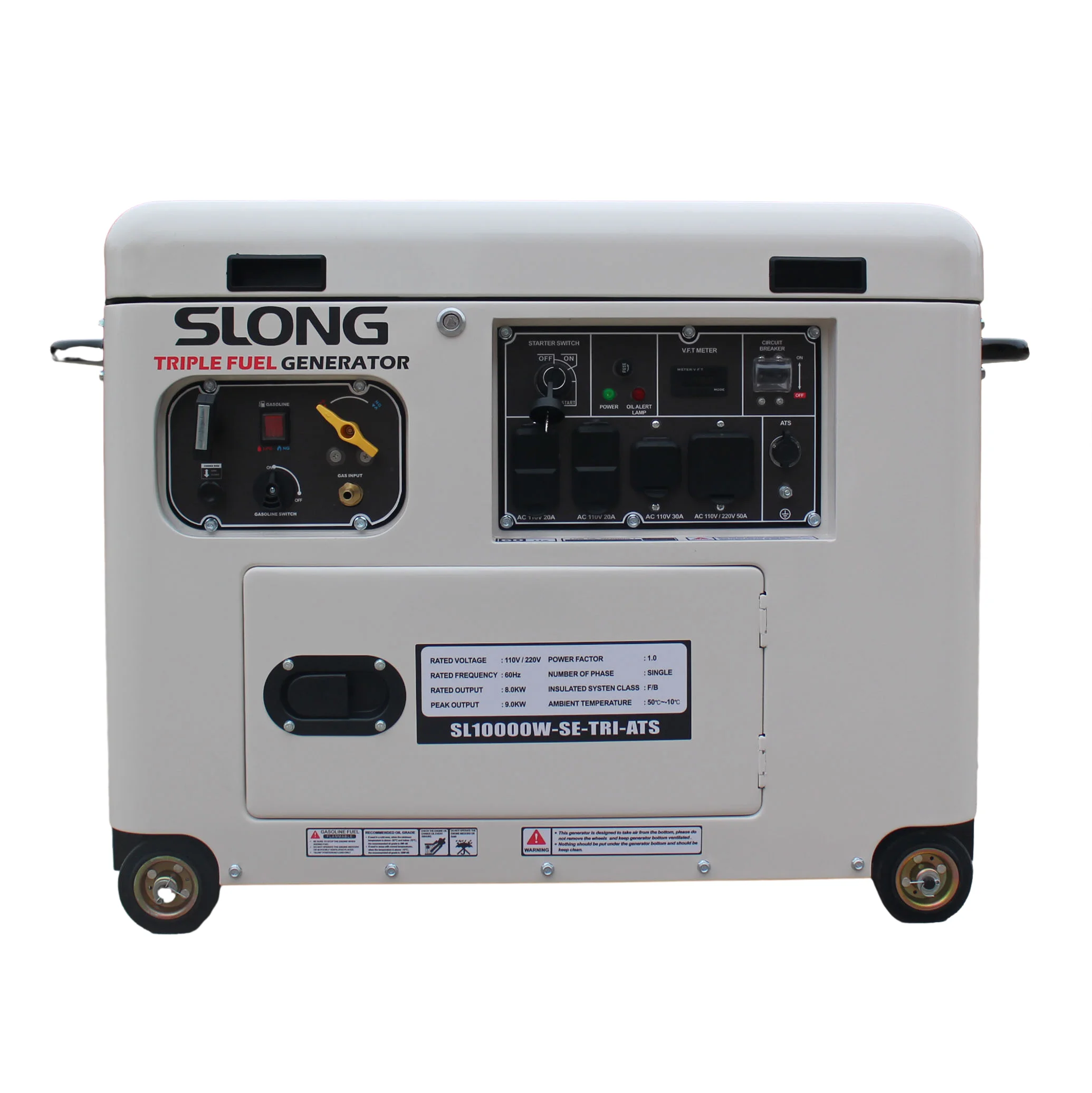 E.SLONG  portable 8kw silent tri fuel whole house generator