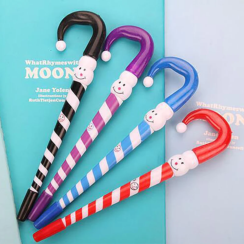 4Pcs Kreative Cartoon Weihnachten Schneemann Spazierstock Regenschirm Form Kugelschreiber Büro Schule Liefert Student Schreibwaren