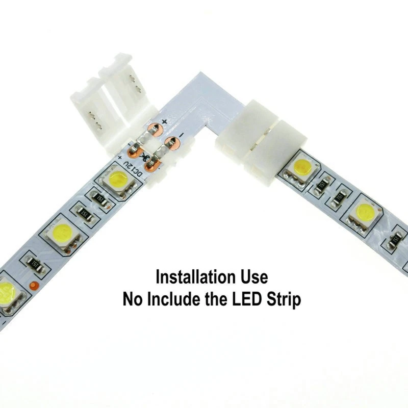 20 buah konektor LED bentuk L 4 Pin untuk dropship lampu Strip LED RGBW RGB 10mm