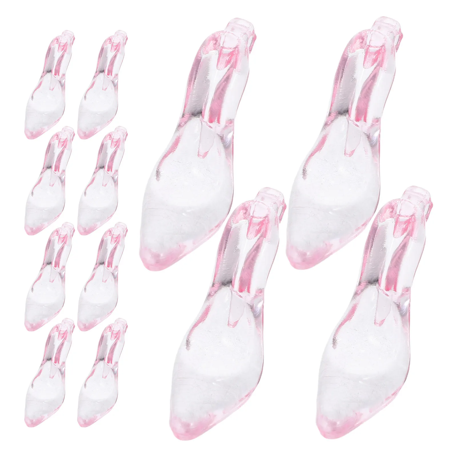 

24pcs Mini High Heel Shoe Ornament Acrylic Pendant Charms Keychain Decorations Diy Jewelry For Christmas Party Gender Reveal