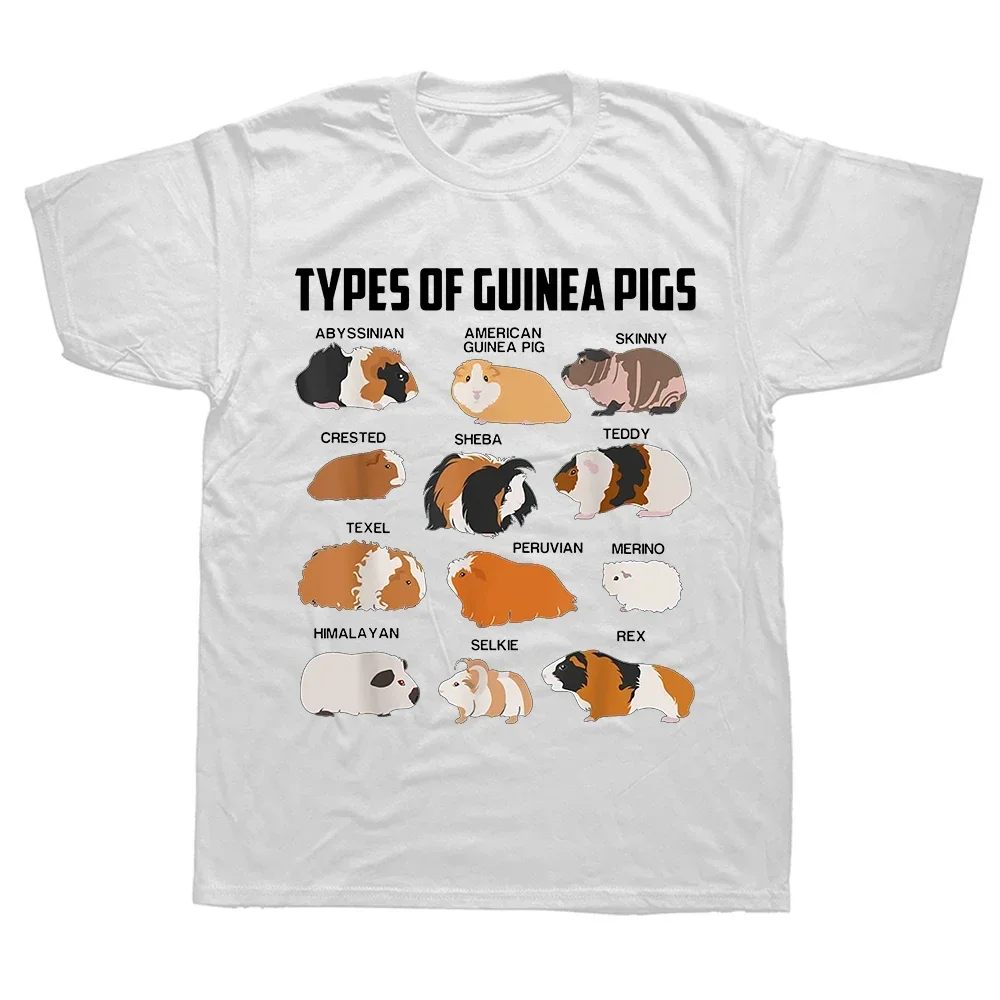 

Funny Types of Guinea Pigs Owner Cool Animal Tee Tops Round Neck Short-Sve Fashion Tshirt Clothing Casl Bas T-shirts