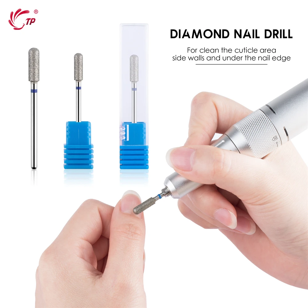 TP 5Pcs/lot Flame Cutters for Manicure 3/32\'\' Diamond Nail Drill Bits Professional Russian Manicure Bits Cuticle Remove Tools