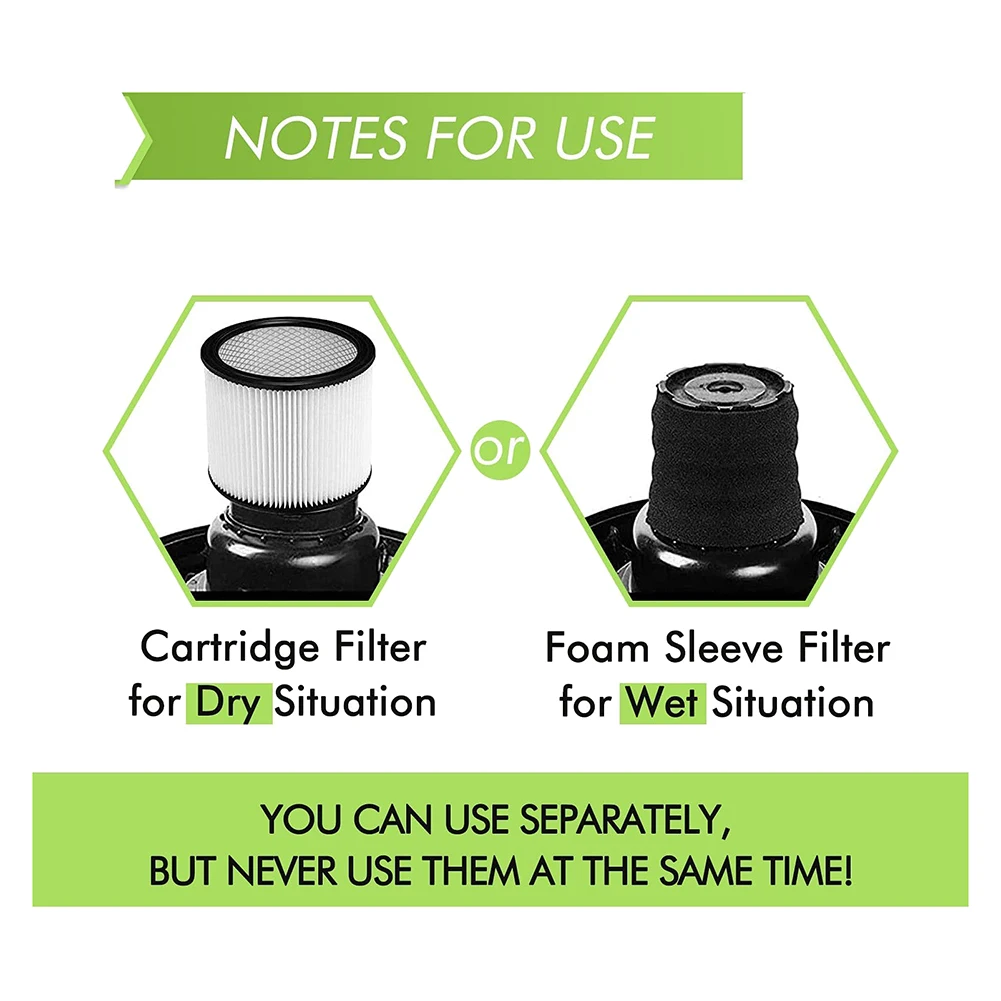 Manchon en mousse de filtre à cartouche de remplacement A006 pour aspirateurs secs/humides Shop-Vac 90304 90350 90333 9030462 de 5 gallons