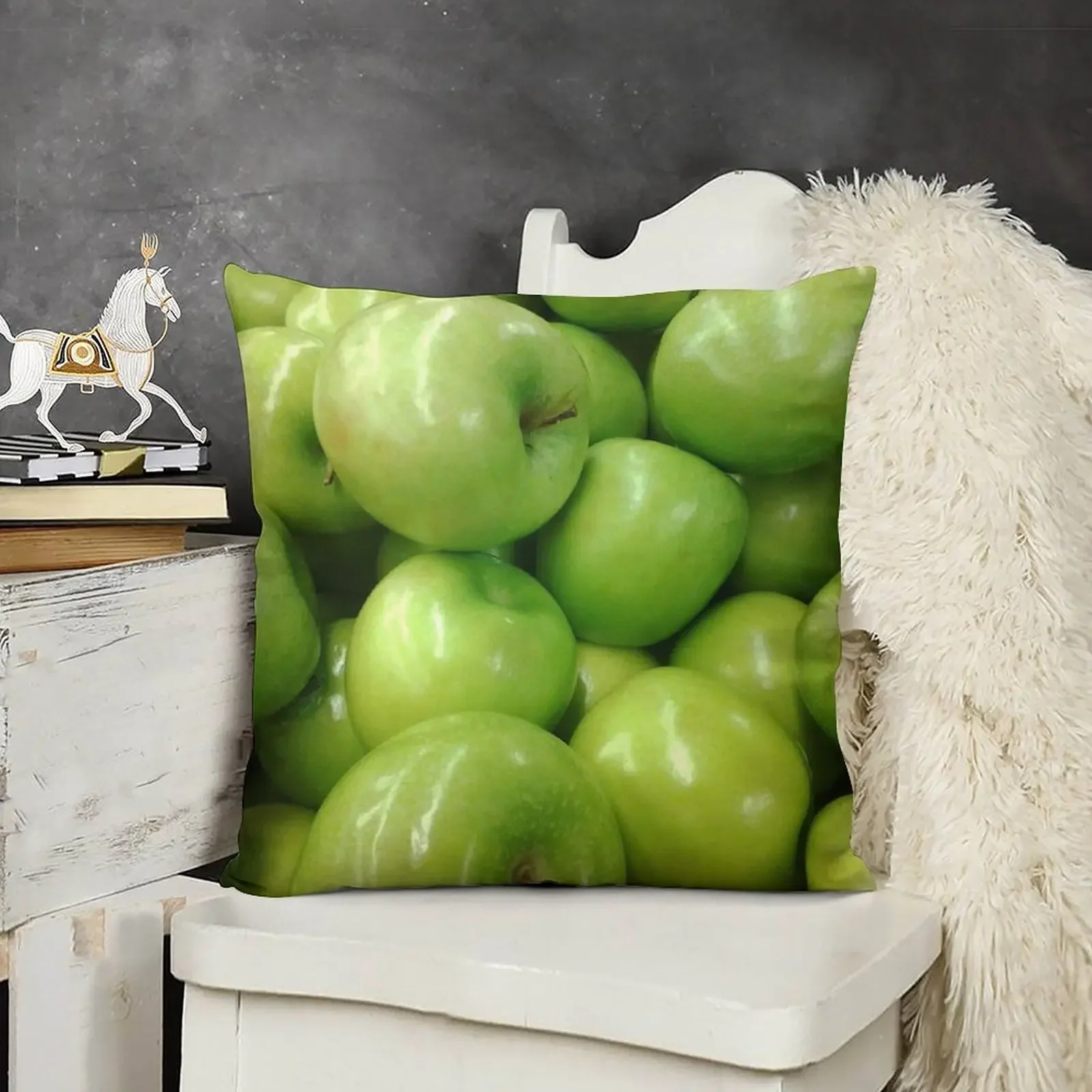 

Green Apples 2 Throw Pillow Decorative Cushions Cushions For Children New year pillow