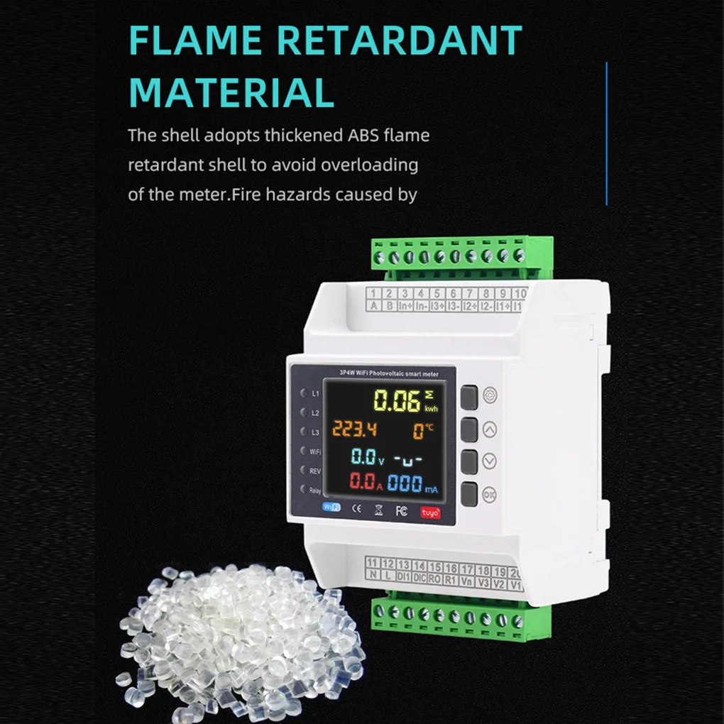 

Трехфазный Wi-Fi умный счетчик энергии Tuya с 3 трансформаторами тока, реле защиты от перенапряжения, перегрузки, утечки и пониженного напряжения