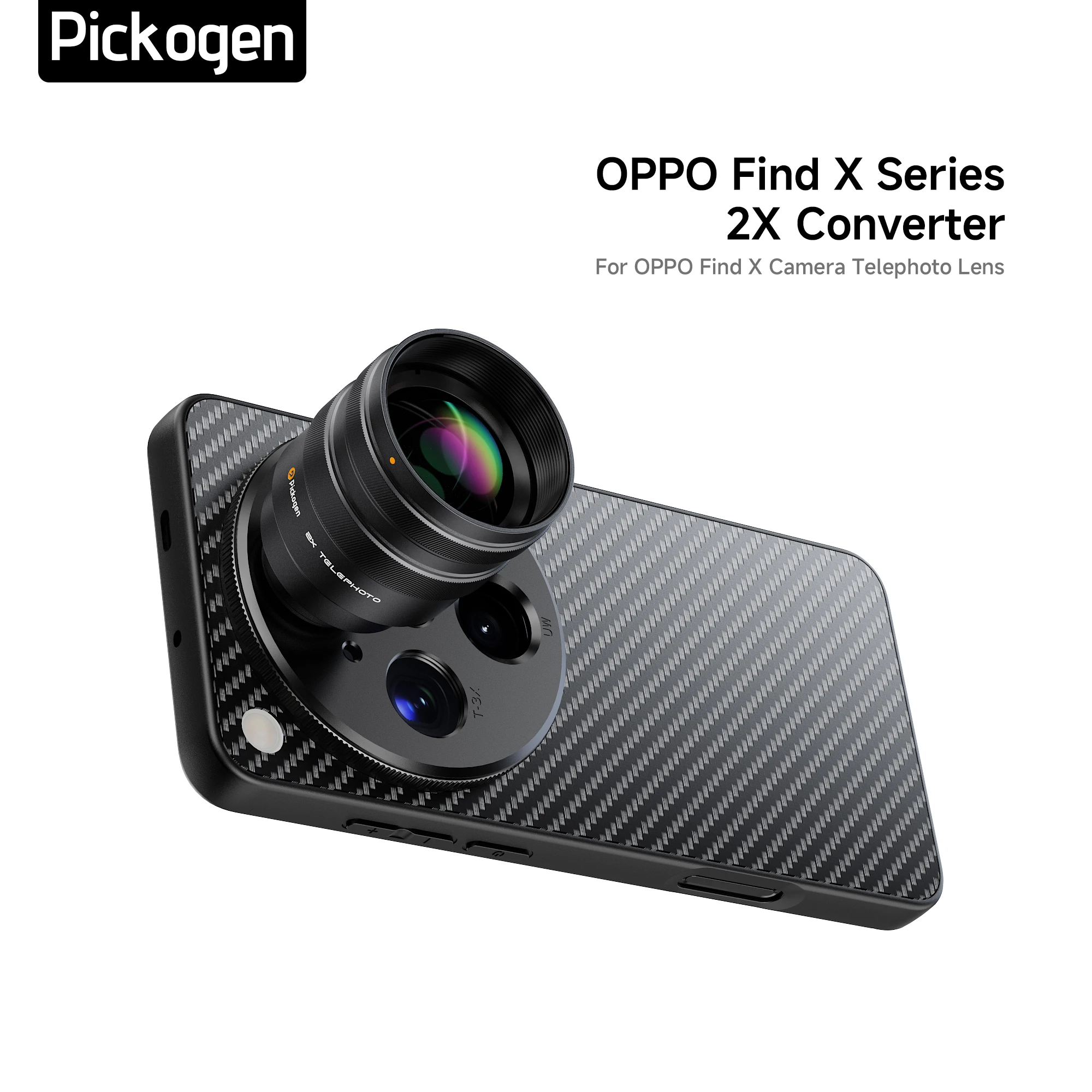 PICKOGEN 2Xコンバーター 携帯電話カメラ望遠レンズ用、240mmテレコンバーター（スマホケース付き）oppo X8 Ultra X9 Pro Ultra対応