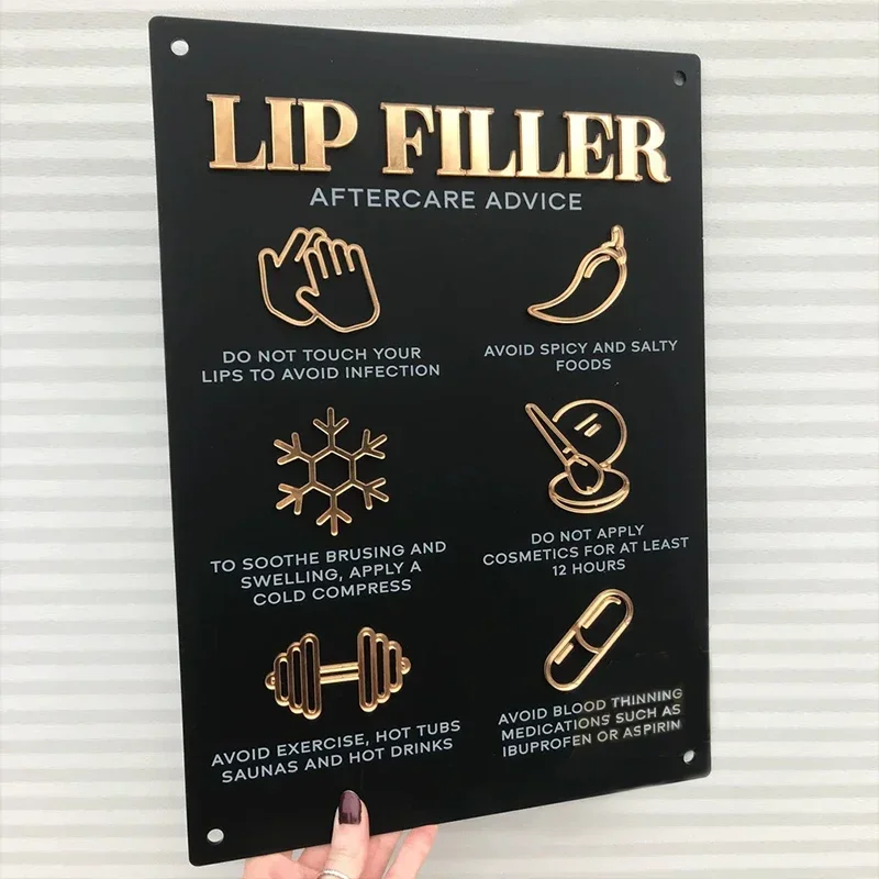 Lip Filler Injections Journey Acrylic A3 Wall Sign Beauty Salon Aesthetic Decor Cosmetic Clinic Perspex Wall Signage Lip Filler