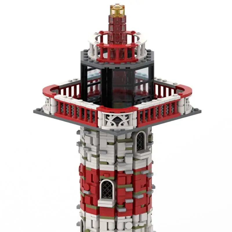 Phare MOC-162128 Paysage Bâtiment nuits Bord De Mer Architecture Facilité Modèle High-tech Briques Jouet Cadeau Collecté Pour Enfants