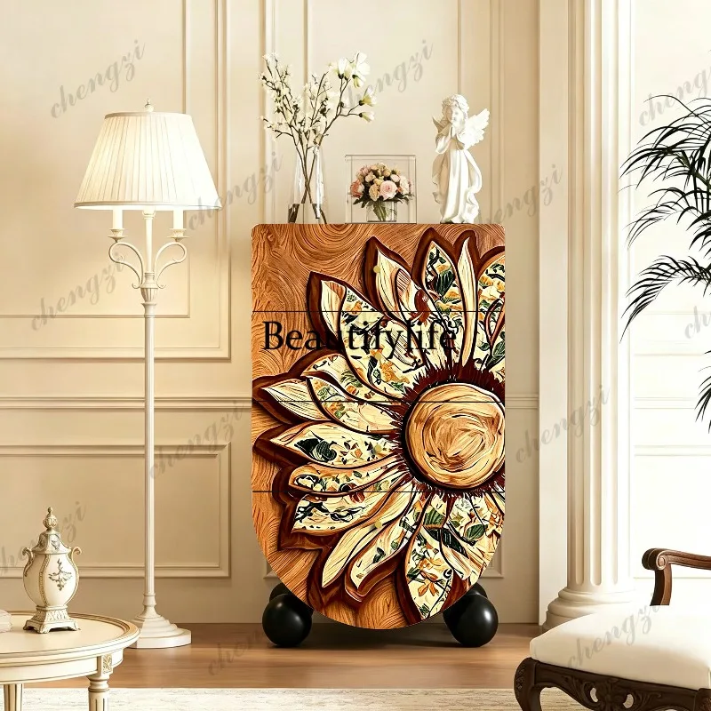 French four-chest cabinet solid wood floor-to-ceiling multi-layer jewelry cabinet bedroom furniture wall decorative cabinet