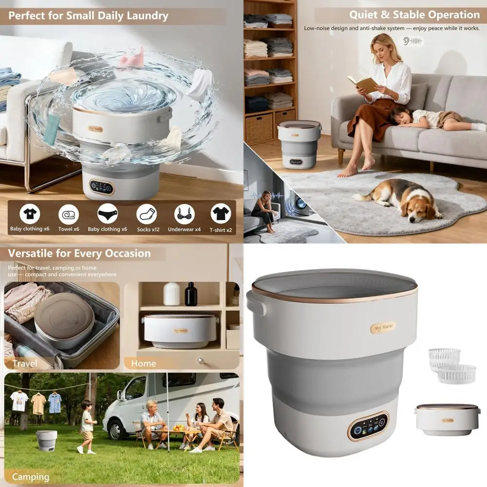 

Портативная стиральная машина на 16 л для небольших загрузок: идеально подходит для путешествий, общежитий и кемпинга