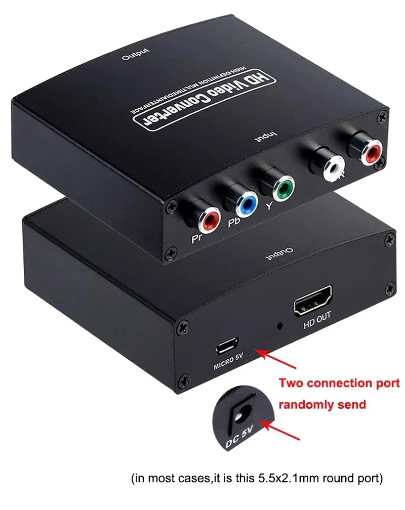 Ypbpr Naar Hdmi 1080P Audio Video Converter Display Adapter Met L/R Audio Connector Voor Ps2 Dvd Psp Xbox Laptop Pc Naar Tv Monitor