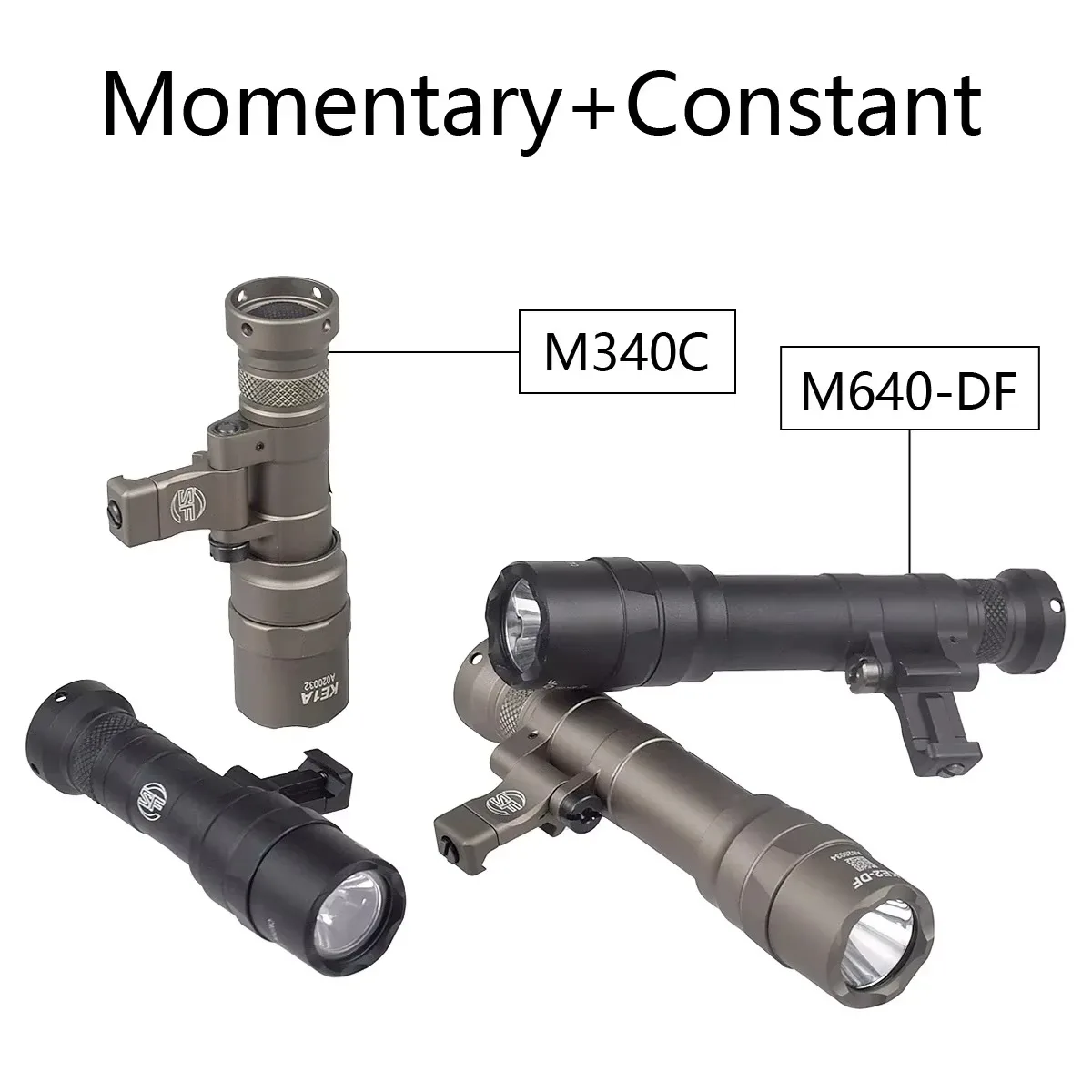 Tactical Surefir M300 M600 M640DF M640V M340V M340C LED Flashlight M640 M340 Airsoft Light 20mm Picatinny Rail