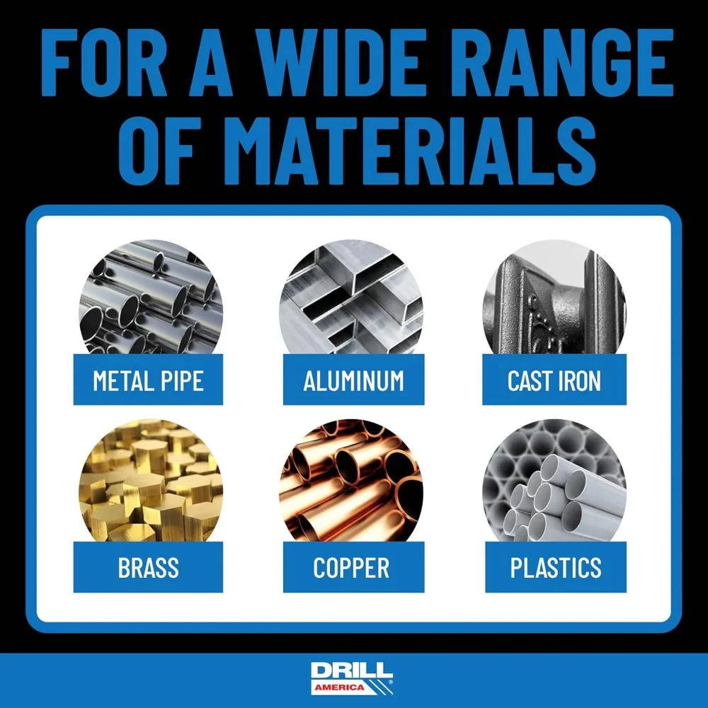 ชุดต๊าปท่อ NPT 6 ชิ้น ทำจากเหล็กกล้าคาร์บอน ประกอบด้วยขนาด 1/8, 1/4, 3/8, 1/2, 3/4 และ 1 นิ้ว บรรจุในกล่องไม้