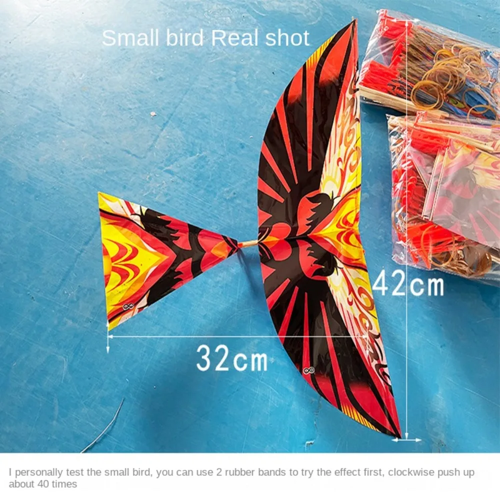 New Flying Outdoor Birds Elastic Rubber Band Powered Flying Birds Kite Funny Kids Toy Gift Outdoor Sports 10PCS Random Color