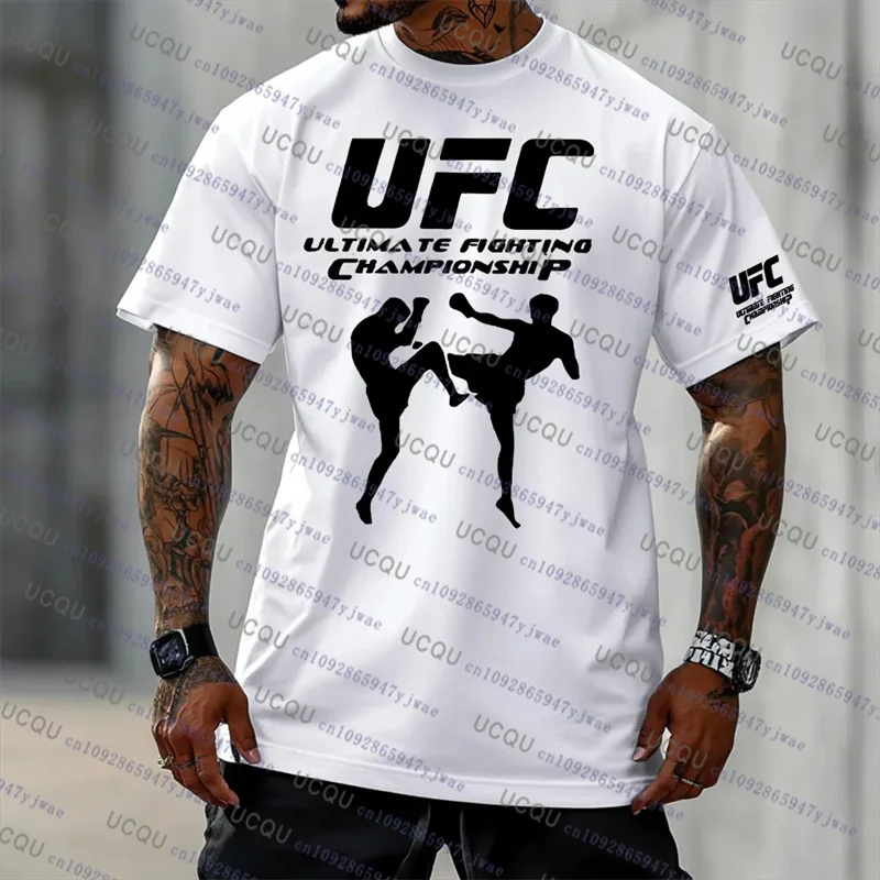 UFC القتال الملاكمة التي شيرت صيف جديد ثلاثية الأبعاد طباعة الجولة الرقبة تي شيرت رجالي عادية تنفس كبيرة الحجم سريعة الجافة قمة الموضة الرياضية