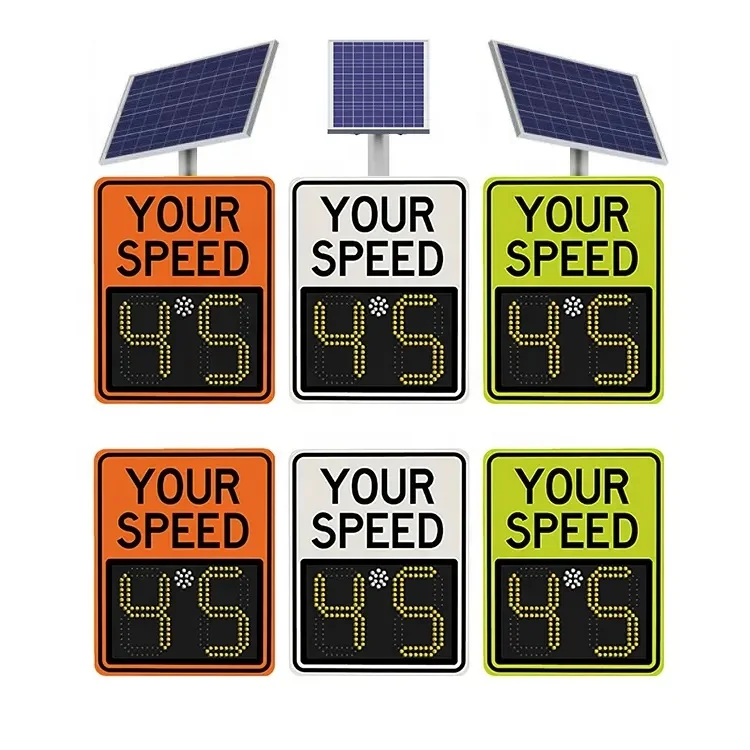 LED Solar Car Detection Electric Smile Sign Your Speed Traffic Feedback Warning Lower Radar Speed Limit Sign