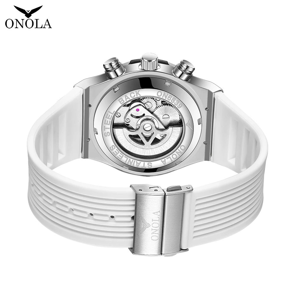 ONOLA Luxury Automatic Mechanica Watch For Mens Sports Waterproof Clocks Fashion Rainbow Diamond AAA Wristwatches Reloj 2023 New