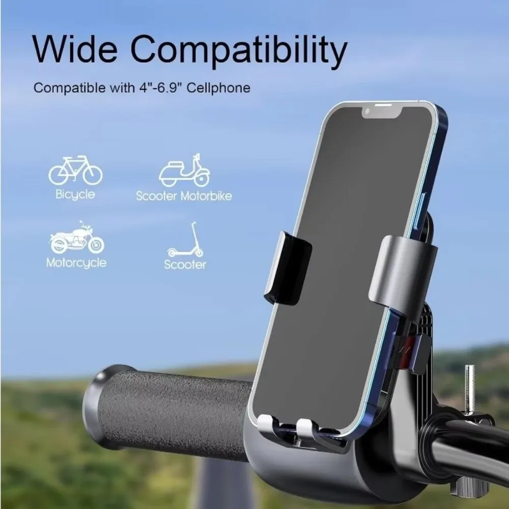 

360° Rotatable Bike Phone Holder Shockproof Free Rotation Navigation Bracket One Hand Operation Universal Motorcycle Phone Mount