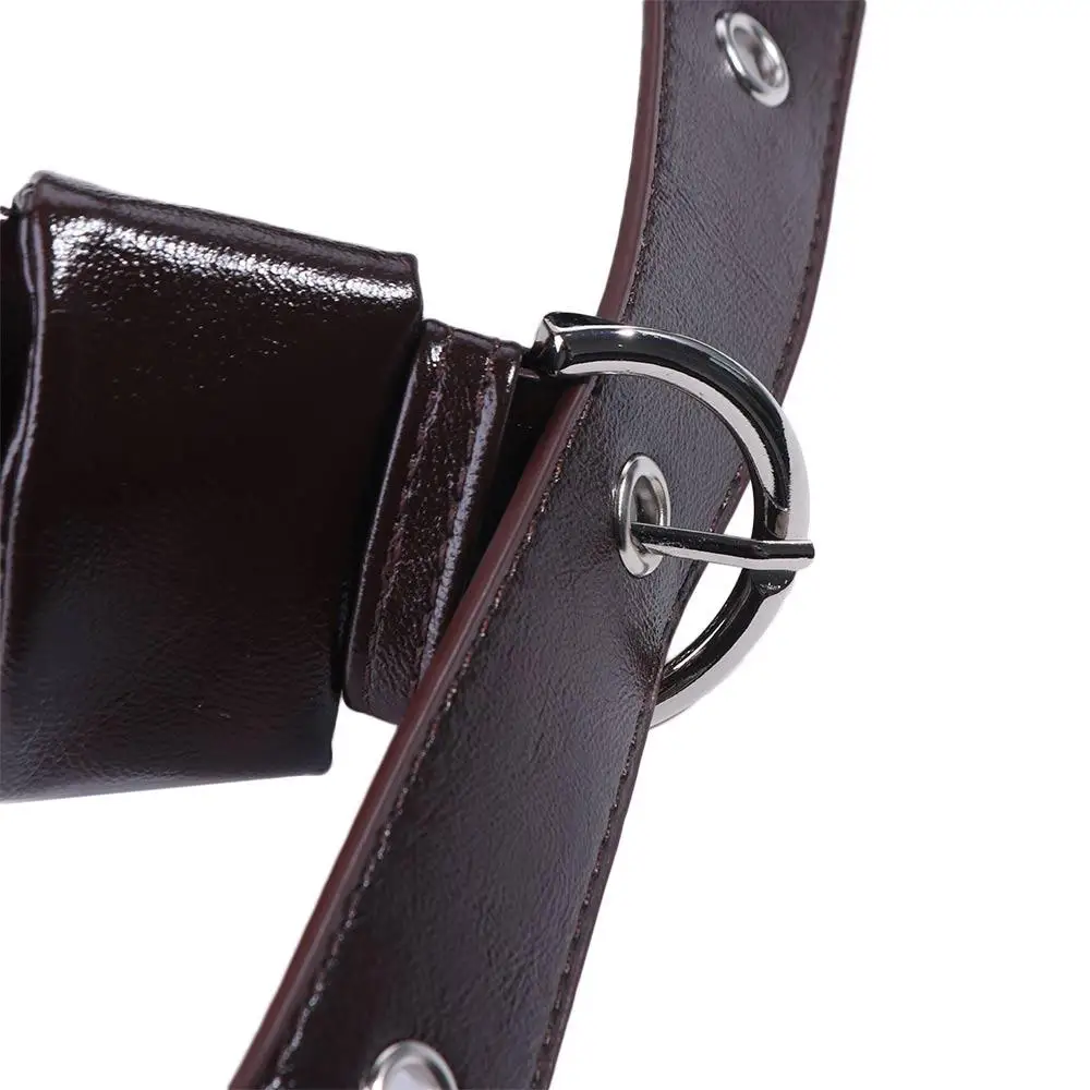 حقيبة كتف كرواسون بنية عصرية باللون الأسود بلون سادة من البولي يوريثان حقيبة زلابية على الطراز الكوري حقيبة كروس صغيرة في الهواء الطلق #2