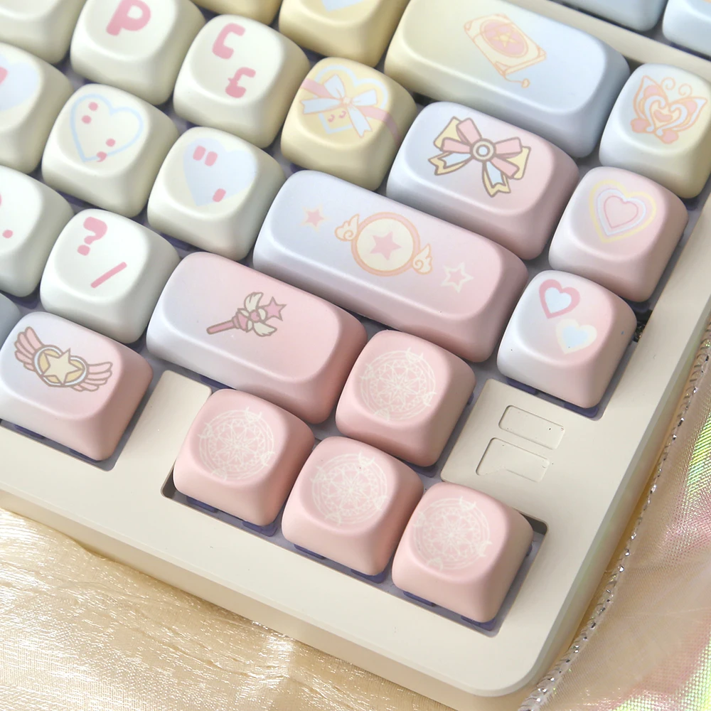 Capuchons de clavier mécanique PBT, touches de profil MOA, cadeau pour fille rose, aucun commutateur MX, 6,25u, 131 touches