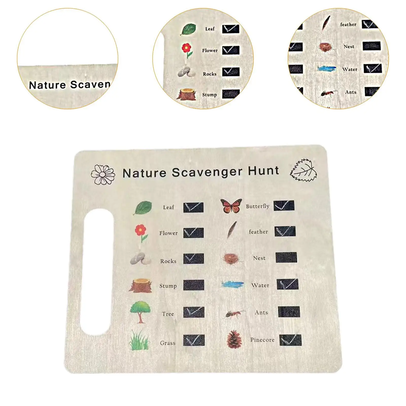 Scavenger Hunt Journal Wooden Interactive Toy for Boys Girls