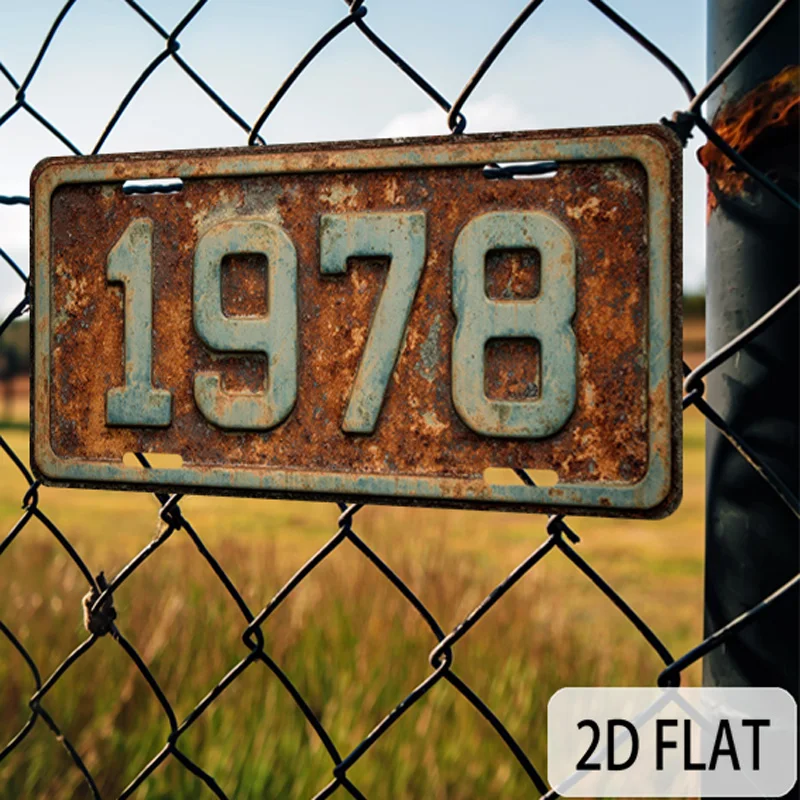 Immagine 7: Targa vintage 1978 - Decorazione da parete in metallo e alluminio, bella, impermeabile e durevole - Adatta per case e cortili