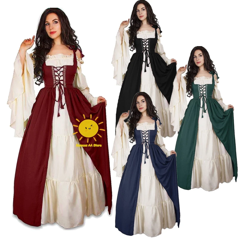 Mittelalter liche Renaissance Cosplay Frauen Kostüm Cosplay über Anzug Wein rot Kleid Weste Victoria Prinzessin Steam Punk Strap Plus Size