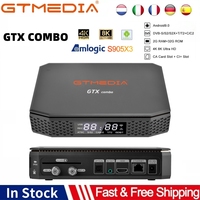 GTMEDIA GTX Combo TV Box Android 9+DVB-S2/T2/C2 2G+32G 4K/8K Decoder Support CA&CI Plus1.4,SATA-HDD,BT4.1 Satellite TV Receiver