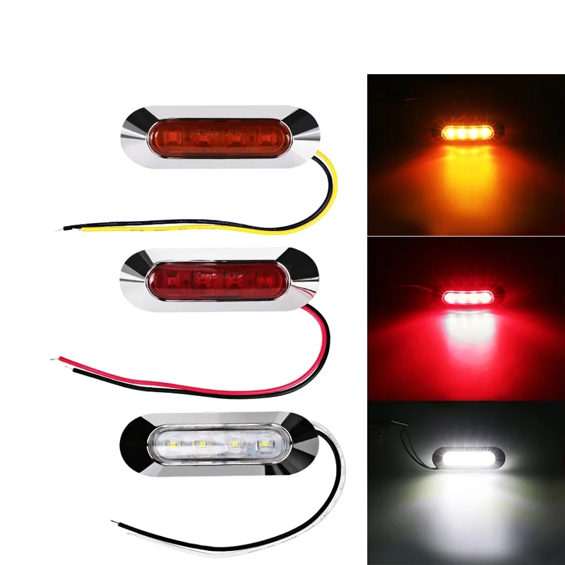 

Urbanroad 1pcs 12V 24V Truck LED Side Marker Lights Tail Lamp Car Truck Trailer Rear Light for Caravan Parking Light with Screw