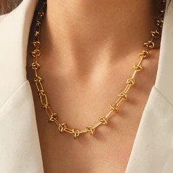 Stainless Steel Necklace Simple Fashion Personalized Knot Thorn Chain Knotted Necklace For Women Jewelry New Party Matching