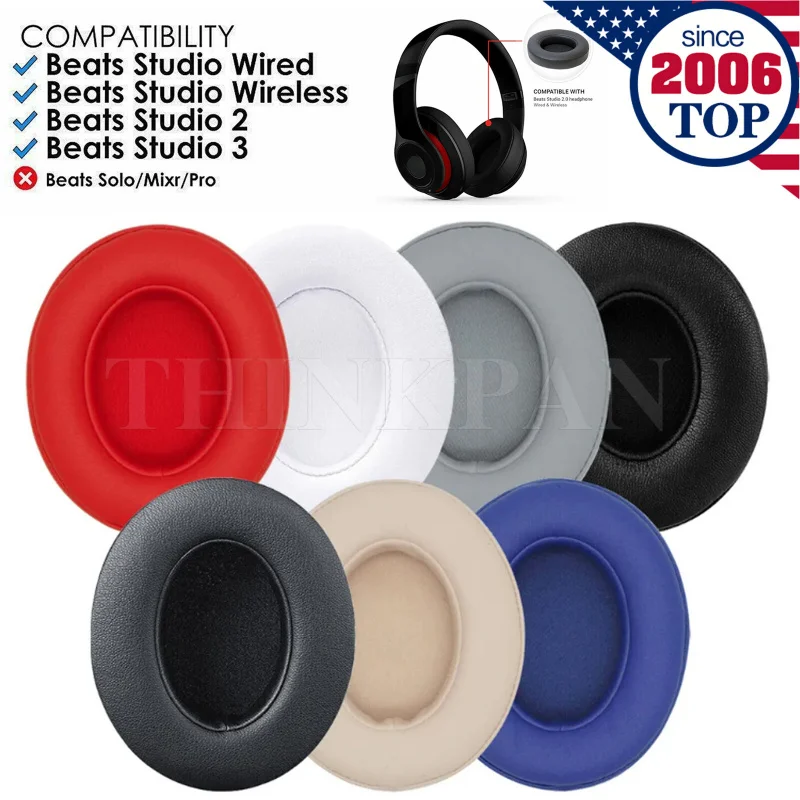 2x Ear Pad Cushion Replacement for For Beats Dre Studio 2 3 Wireless / Wired 2.0/3.0