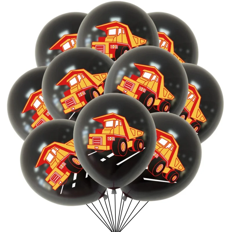 10/30 Stücke Bau Traktor Thema Bagger Luftballons Rennwagen Ballon Bau Autos Luftballons Set Jungen Geburtstag Globlos – Detail 4