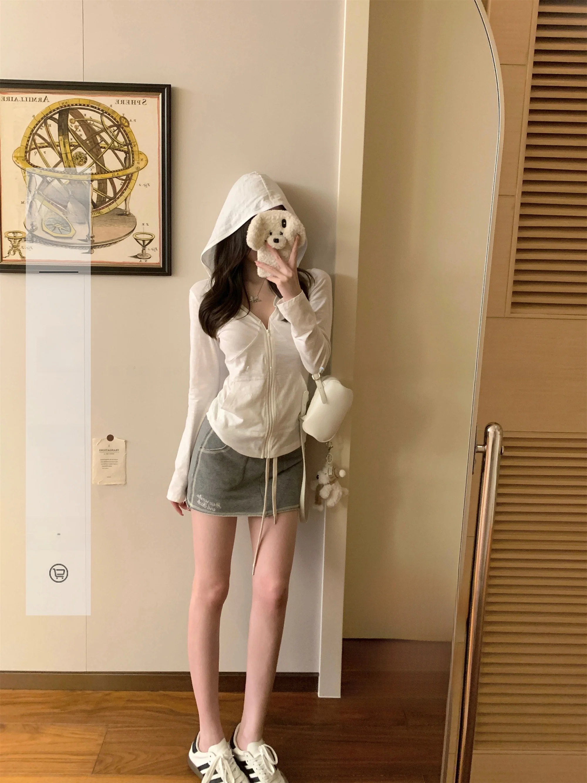 

Ультратонкий открытый кардиган из бамбукового хлопка с капюшоном, женский летний утягивающий повседневный длинный топ све, дизайн Ego Studio Faion