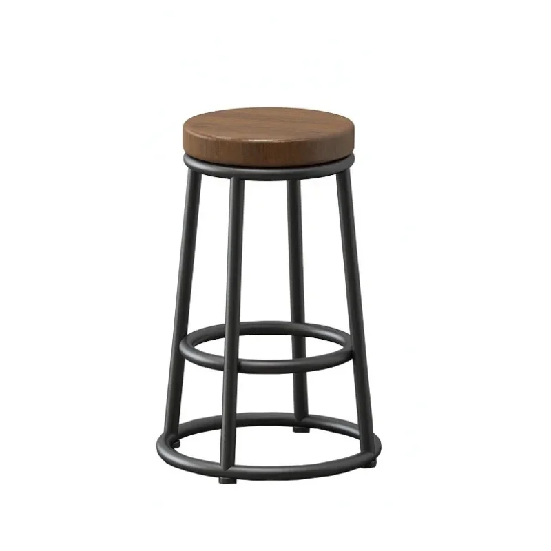 Dining Room Black Legs Bar Chair Round Nordic Metal Minimalist Reception Bar Stool Lounge Restaurant Cadeira Bar Home Decor