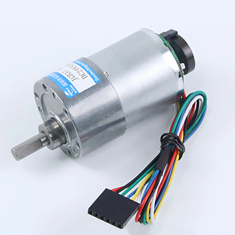 24V Hall Encoder DC Gear Motor Adjustable Speed  Can CW CCW Switching Metal Gear Micro Motor JGB37-3530B