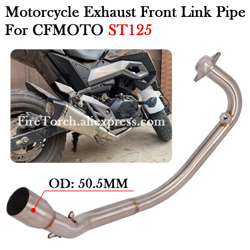

Slip-On For CFMOTO ST125 ST 125 Motorcycle Exhaust System Muffler Modify Stainless Steel 51MM Escape Moto Bike Front Link Pipe