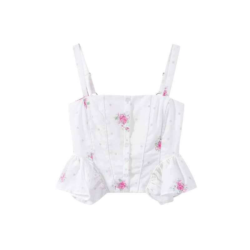 Eleganter bedruckter Damen-Westen-Hosenanzug, ärmelloses Oberteil mit Blumenmuster, plissiert, weit geschnittene Hose, Damen-Set, Sommer-Herbst 2026, Damen-Sets – Detail 18