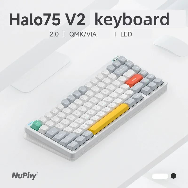 

NuPhy Halo75 V2 Wireless Mechanical Keyboard Custom Gasket Structure 83Key Three Mode Design for E-sports Gaming And Office Use
