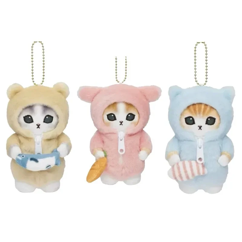 LLavero de muñeco de peluche de gato tiburón, planta en maceta Kawaii, colgante de Mofusand de dibujos animados, pijama de vestir cruzado de Anime, muñeca, mochila, dije
