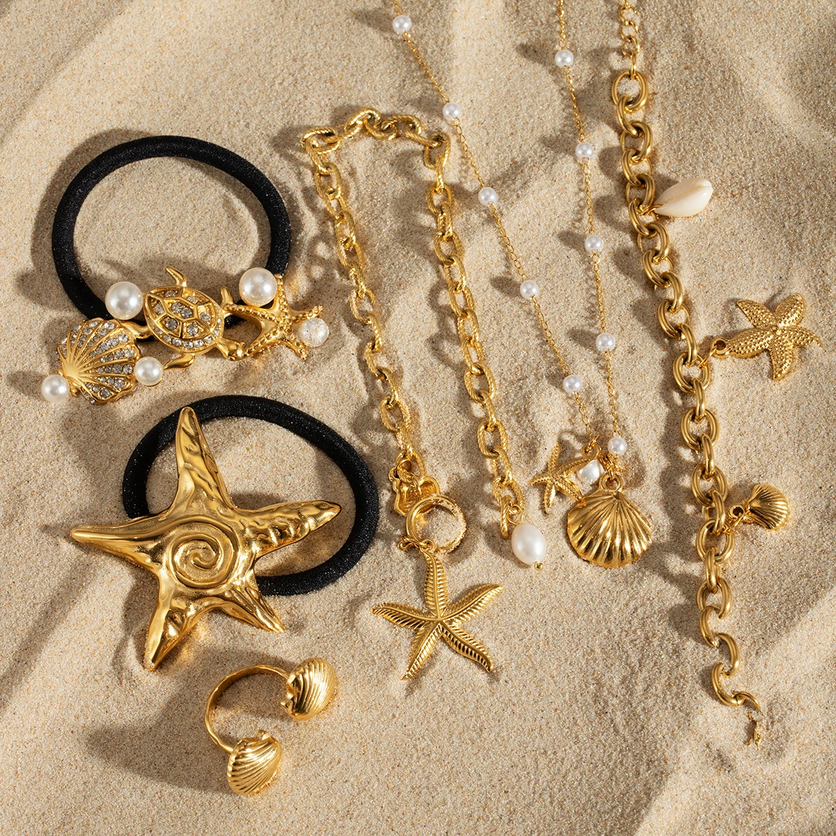 פלדת אל-חלד יצירתית 18k מצופה זהב 18k קולקציית מעטפת קיץ אישית אטרקטיבית אישית