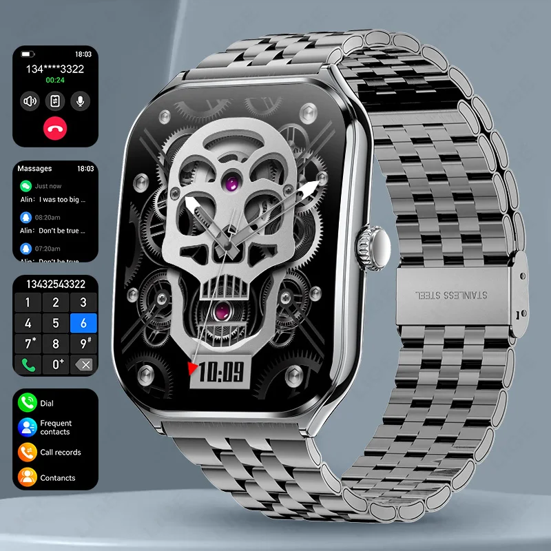 

LIGE Новые ультратонкие умные часы с экраном 1,96 дюйма Amoled, Bluetooth-звонками, монитором здоровья, водонепроницаемые часы IP67 с функцией GPS-отслеживания