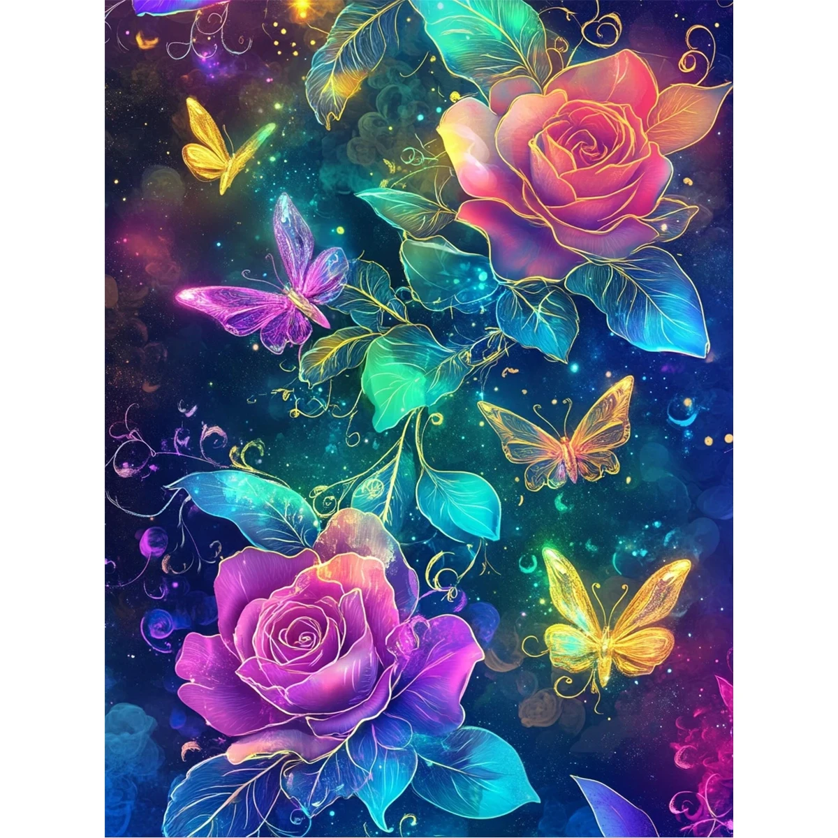 Resin Art Wall Decor - Dwuwymiarowa, płaska, klasyczna diamentowa mozaika Evergreen,