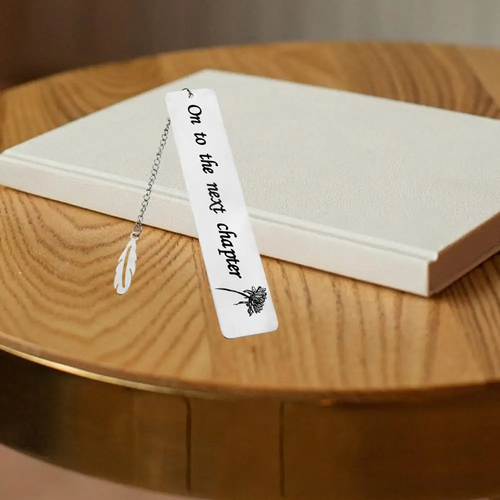 High Strength Bookmark Exquisite Stainless Steel Feather Bookmark with Tassel Pendant Graduation Teachers Day Gift Smooth